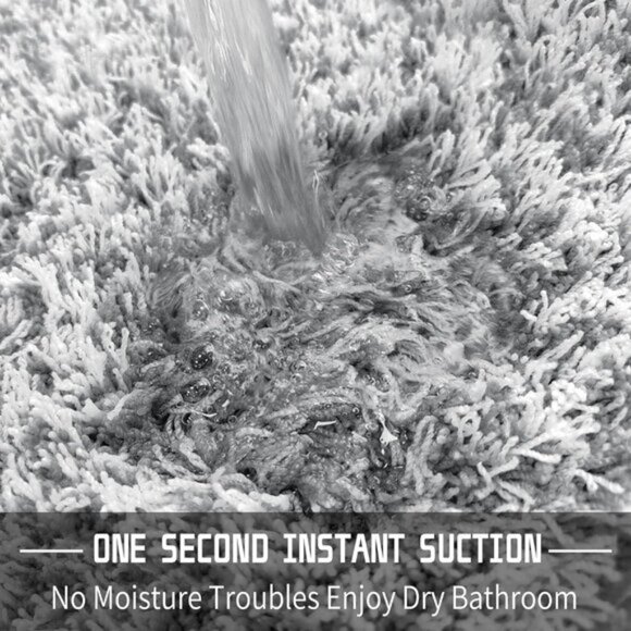 New 24x17 Bathroom Rug, Soft Plush Non-Slip Washable Mat for Shower & Sink Area - Picture 5 of 8